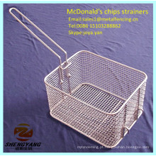 Fios de classe de alimentos tecido skimmers cozinha McDonald&#39;s fresco batatas fritas cestas de aço inoxidável tipo de metal chips de filtros